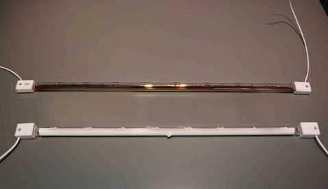 Quartz infrared heating lamps