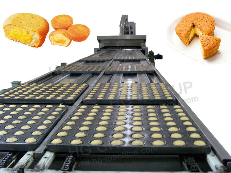 Full automatic custard cake production line